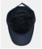 Flat-top Leather-trimmed Vintage Cotton Hat Adjustable -Blue