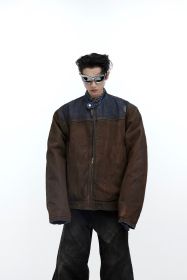 Washed And Damaged Denim Jackets (Option: Brown-XL)