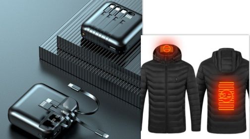 New Heated Jacket Coat USB Electric Jacket Cotton Coat Heater Thermal Clothing Heating Vest Men's Clothes Winter (Option: Black Zone2set-6XL)