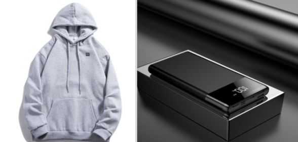 New Outdoor Electric USB Heating Sweaters Hoodies Men Winter Warm Heated Clothes Charging Heat Jacket Sportswear (Option: Greyset-2XL)