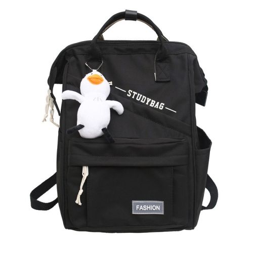 Solid Color Backpack Large Capacity Schoolbag