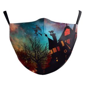 Digital Printing Halloween Skull Pumpkin Creative Design Double-layer Dustproof Mask (Option: B178 482-Adult Average Size)