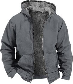Cross Border Multi-color Solid Color 3D Printing Digital Printing Hooded Sweater Brown Lining Cotton-padded Jacket (Option: Pattern 9-L)