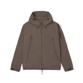 Thin Style Stormsuit With Three Defense Standing Collar Hood (Option: Brown-3XL)