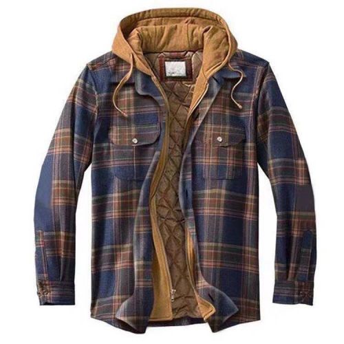 Men's Thickened Cotton-padded Coat Loose Hooded Polyester Jacket Men's Thickened Cotton-padded Coat Loose Hooded Polyester Jacket