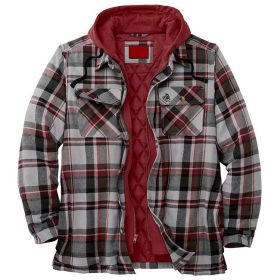 Men's Thickened Cotton-padded Coat Loose Hooded Polyester Jacket (Option: Wine Red-5XL)